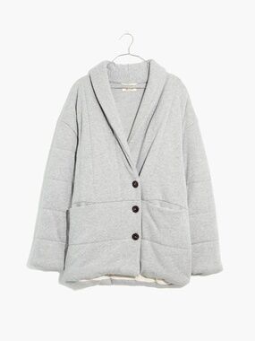 Madewell Sweatshirt Double-Breasted Grey Puffer Coat Women’s XL
